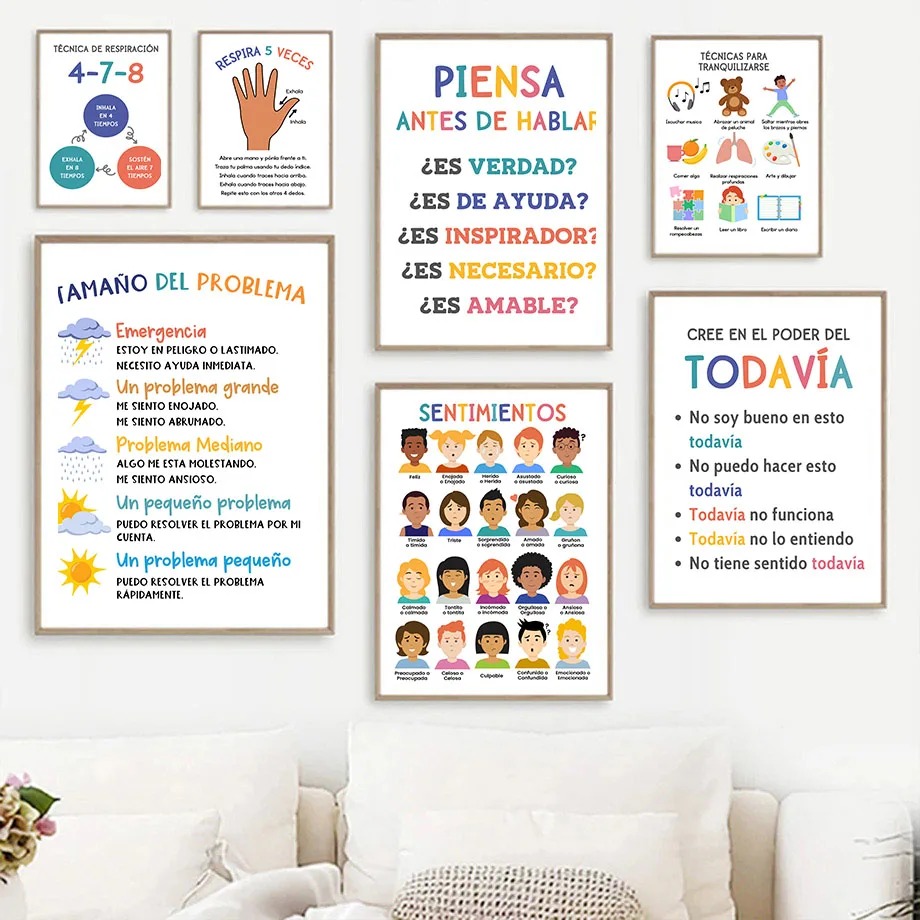 Kids Yoga Education - Pôster de Educação Infantil Espanhola, Emoções,