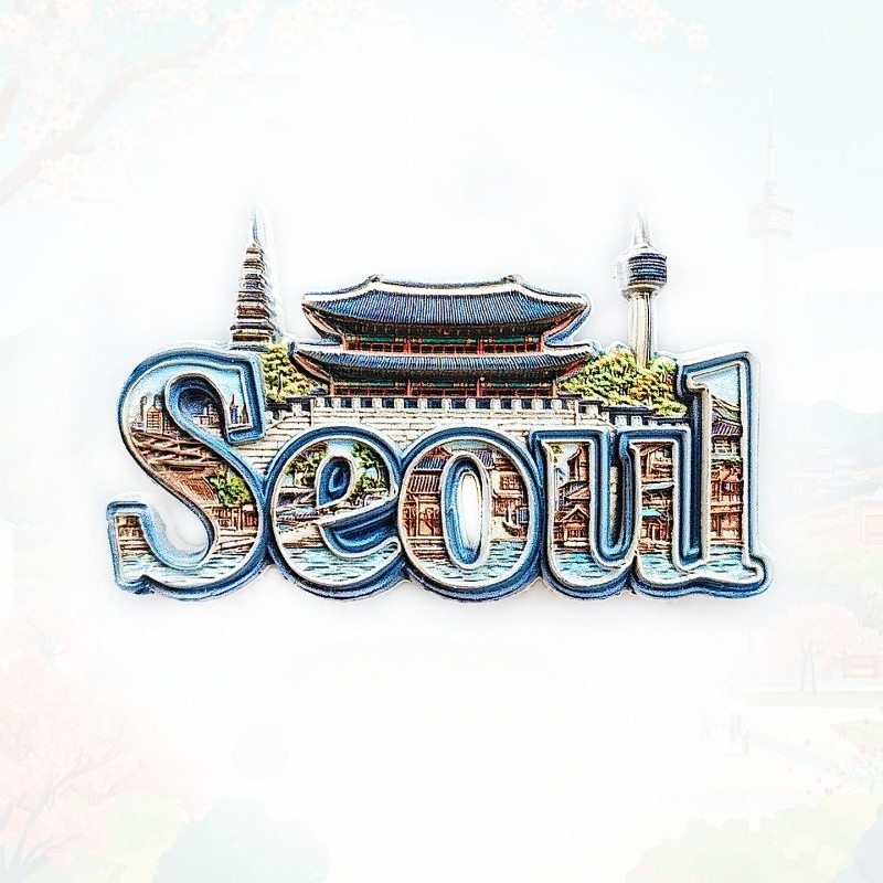 Magnetic Letter Board - Seul Gyeongbok Shank & Namsan Tower