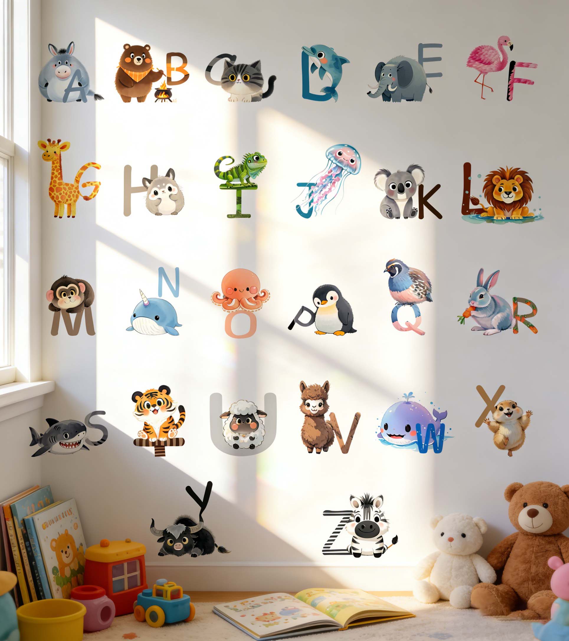 Kids Education Wallpaper - Adesivos de Parede do Alfabeto Inglês