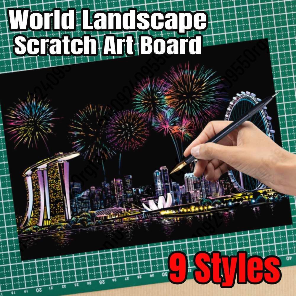 Magia arco-íris cor scratch ar - Kids Education Card avaliação e preço