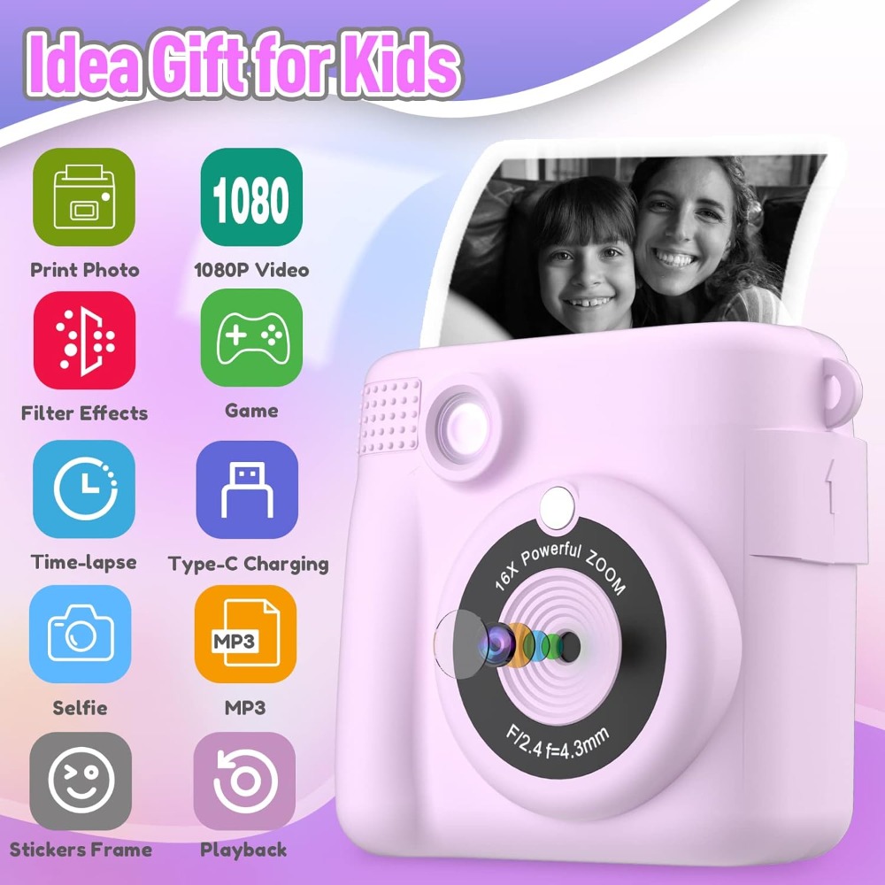 Câmera de impressão instantâne - Kids Education Card avaliação e preço