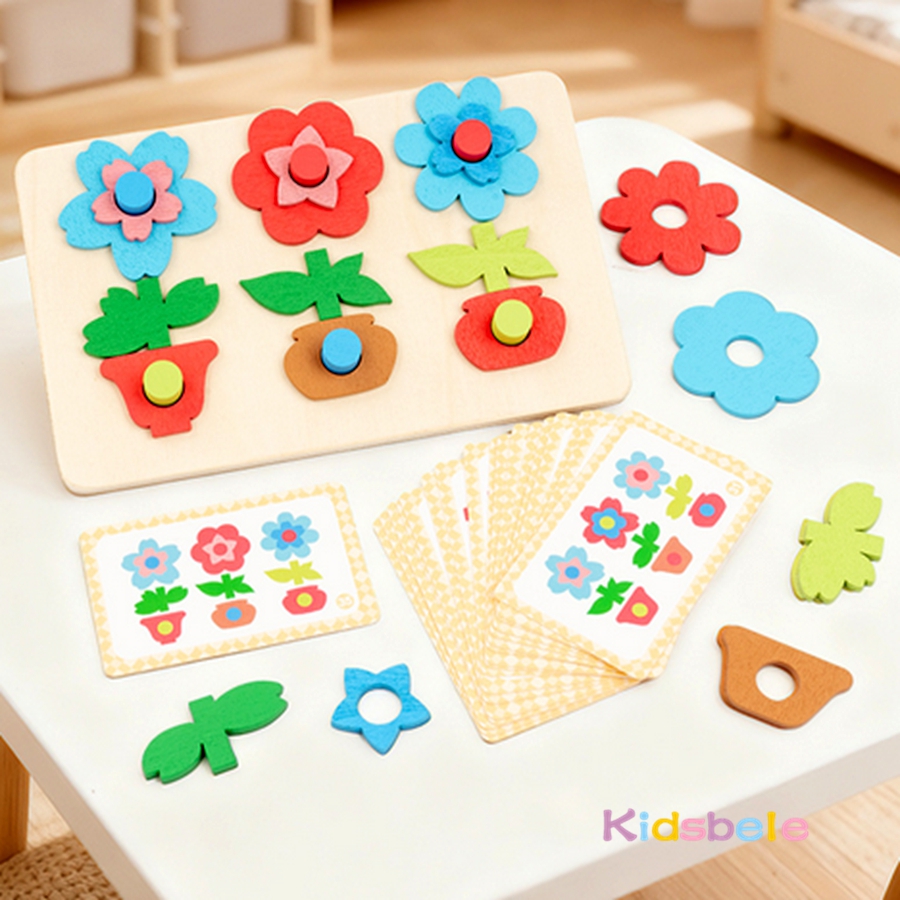 Montessori diy flor de madeira - Kids Education Card avaliação e preço