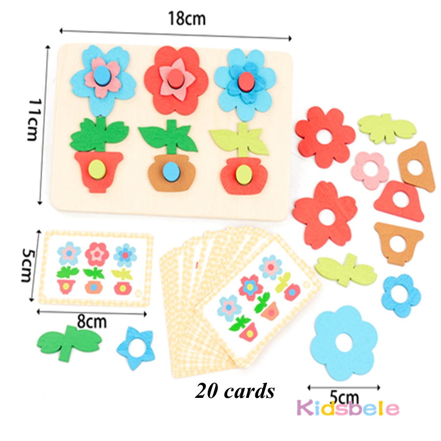 Montessori diy flor de madeira - Kids Education Card avaliação e preço
