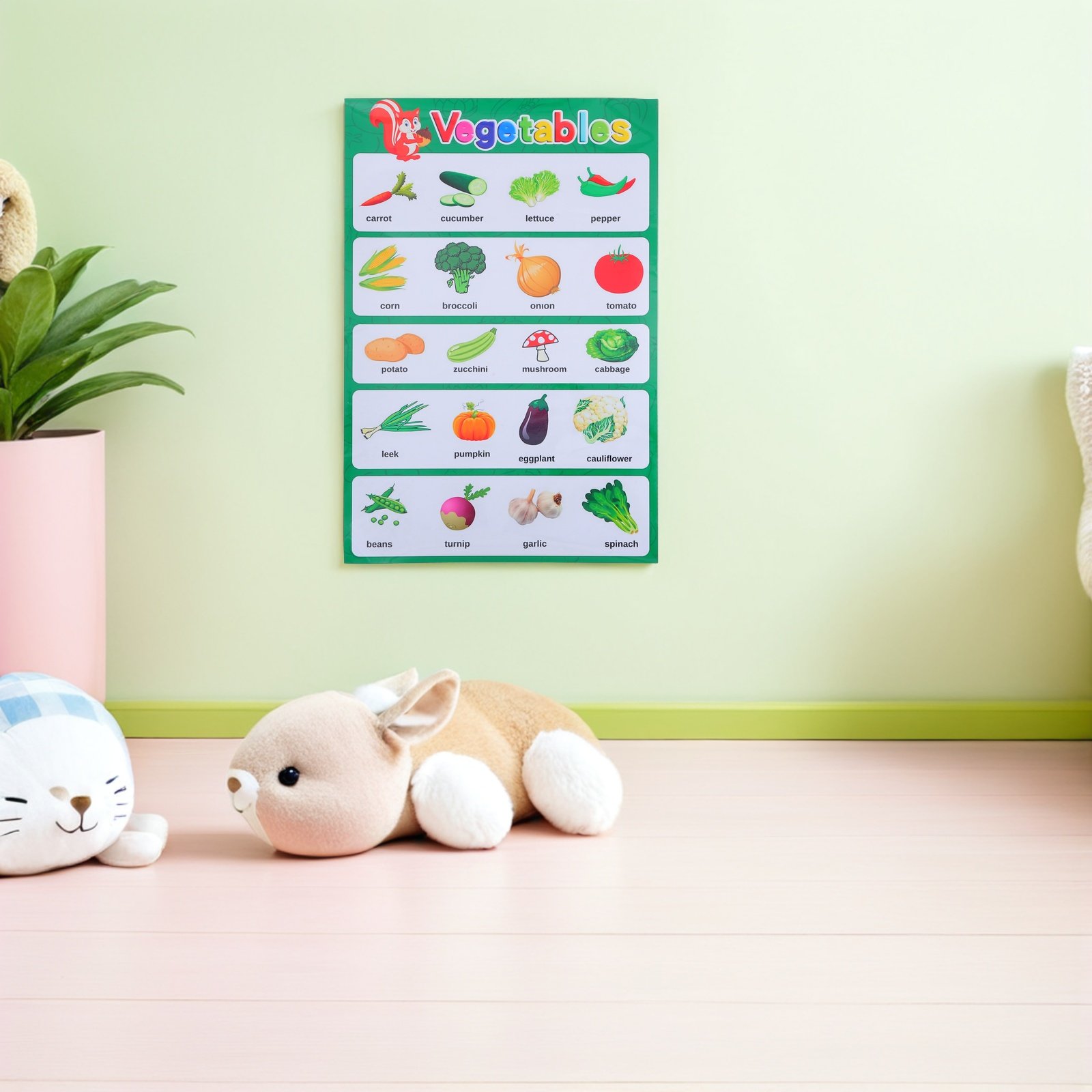 Pôster Educativo de Vegetais d - Kids Education Wallpaper avaliação e preço
